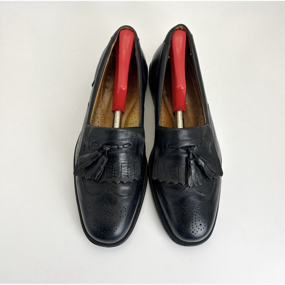 Sandro Moscoloni Vineyard Loafers Mens Sz 9 D Black Wingtip Kiltie Tassel 8101 - Picture 3 of 9